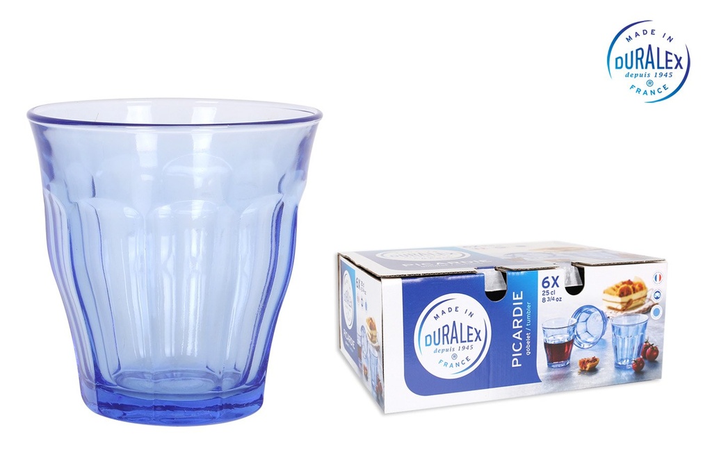 [M16-1027BBS] SET 6 VASOS 25cl MARINE "PICARDIE"