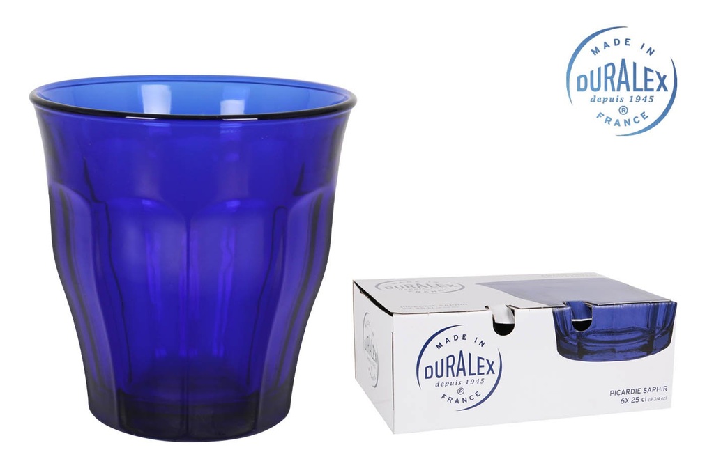 [S16-1027FBS] SET 6 VASO 25cl SAPHIR "PICARDIE"