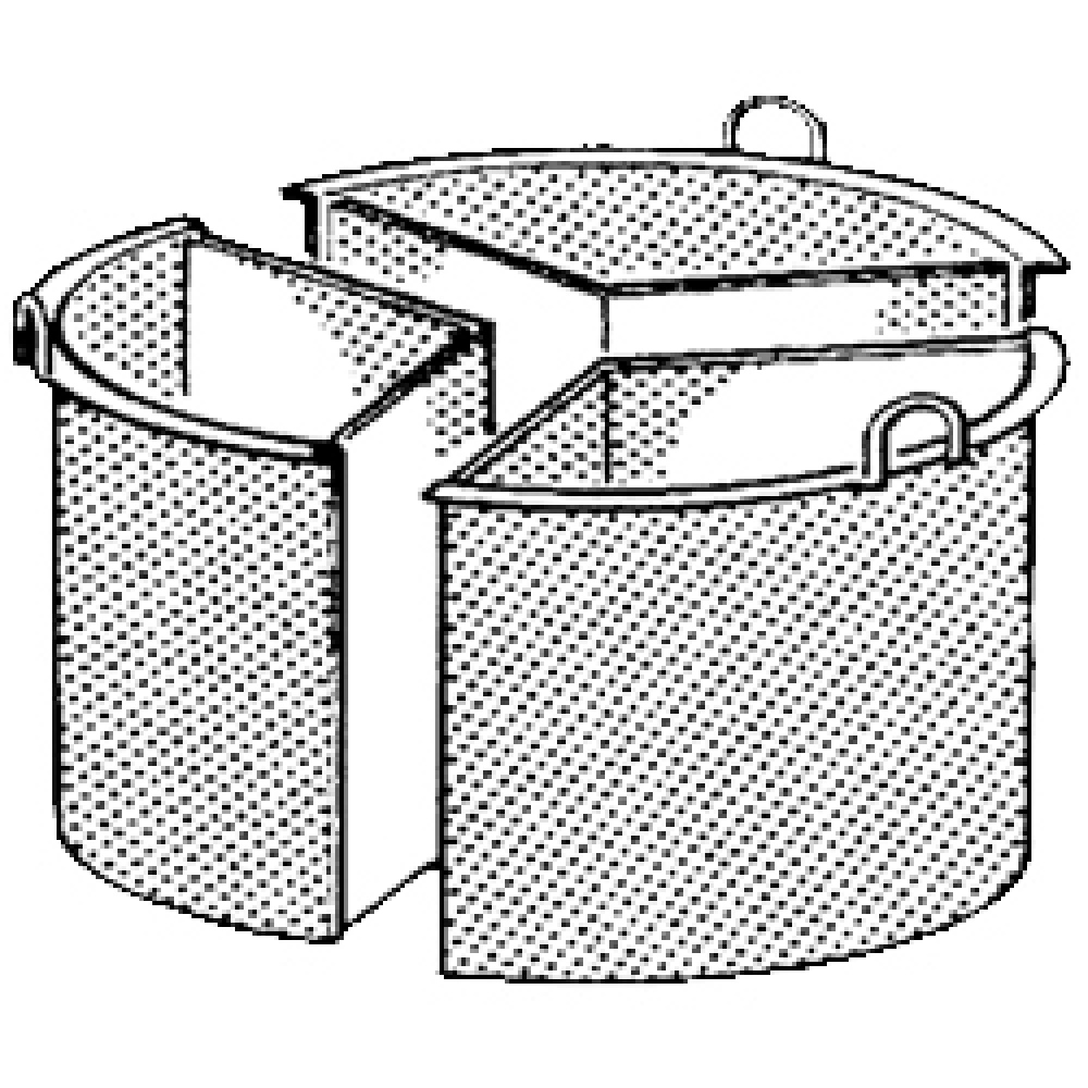 Cesta 3 sectores, 150 litros