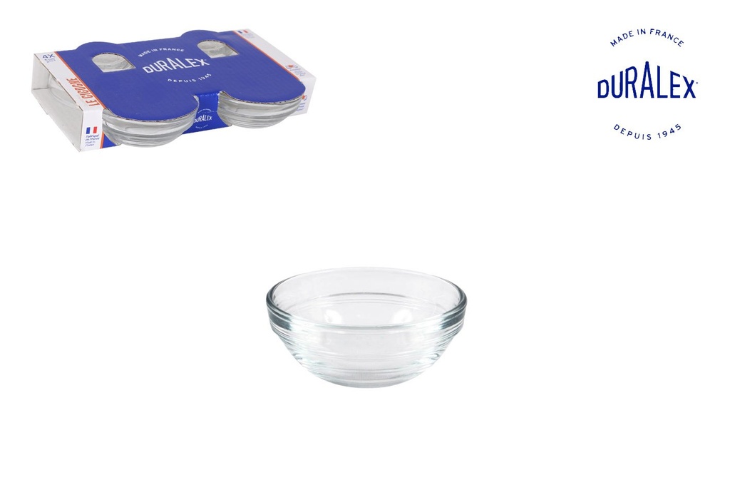 [T49-2020AC] SET 4 BOLS ø6cm/3,5cl APILABLES "LYS" TRANS.RED