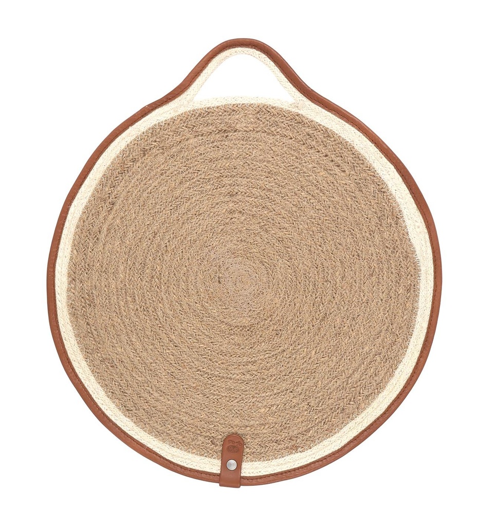 [B101V066C] PLACEMAT JUTE LEATHER EDGE 35cm