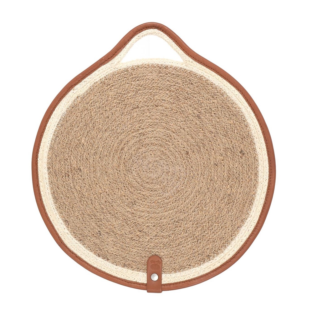 [B101V067C] PLACEMAT JUTE LEATHER EDGE 30cm