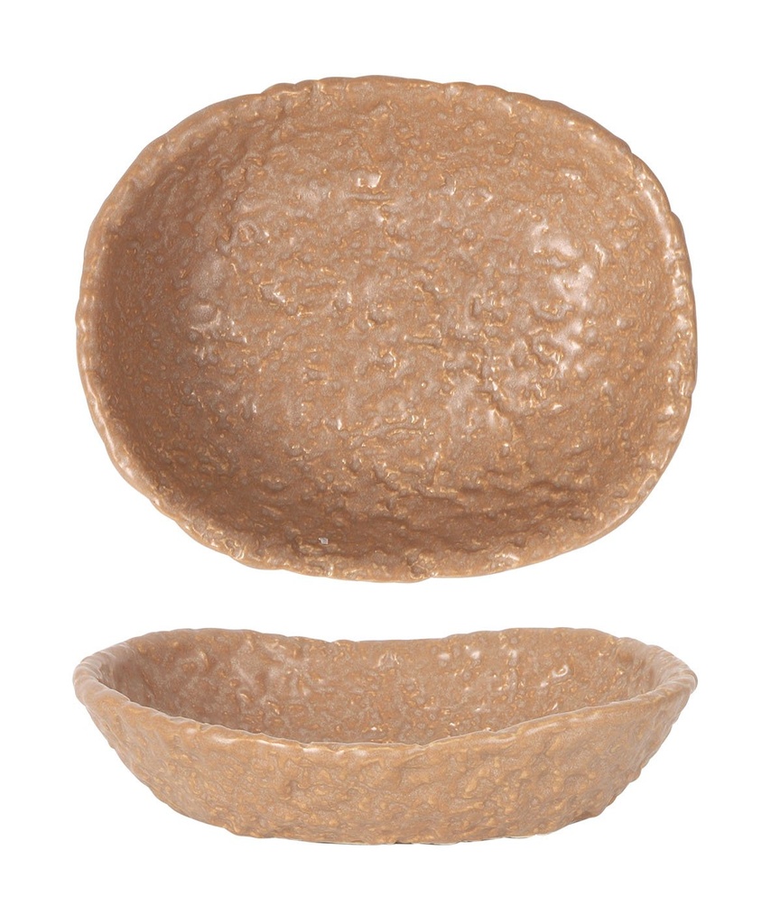 [B997074B] #-48- BANDEJA OVAL BEIGE OLEIRO 16x13x4cm