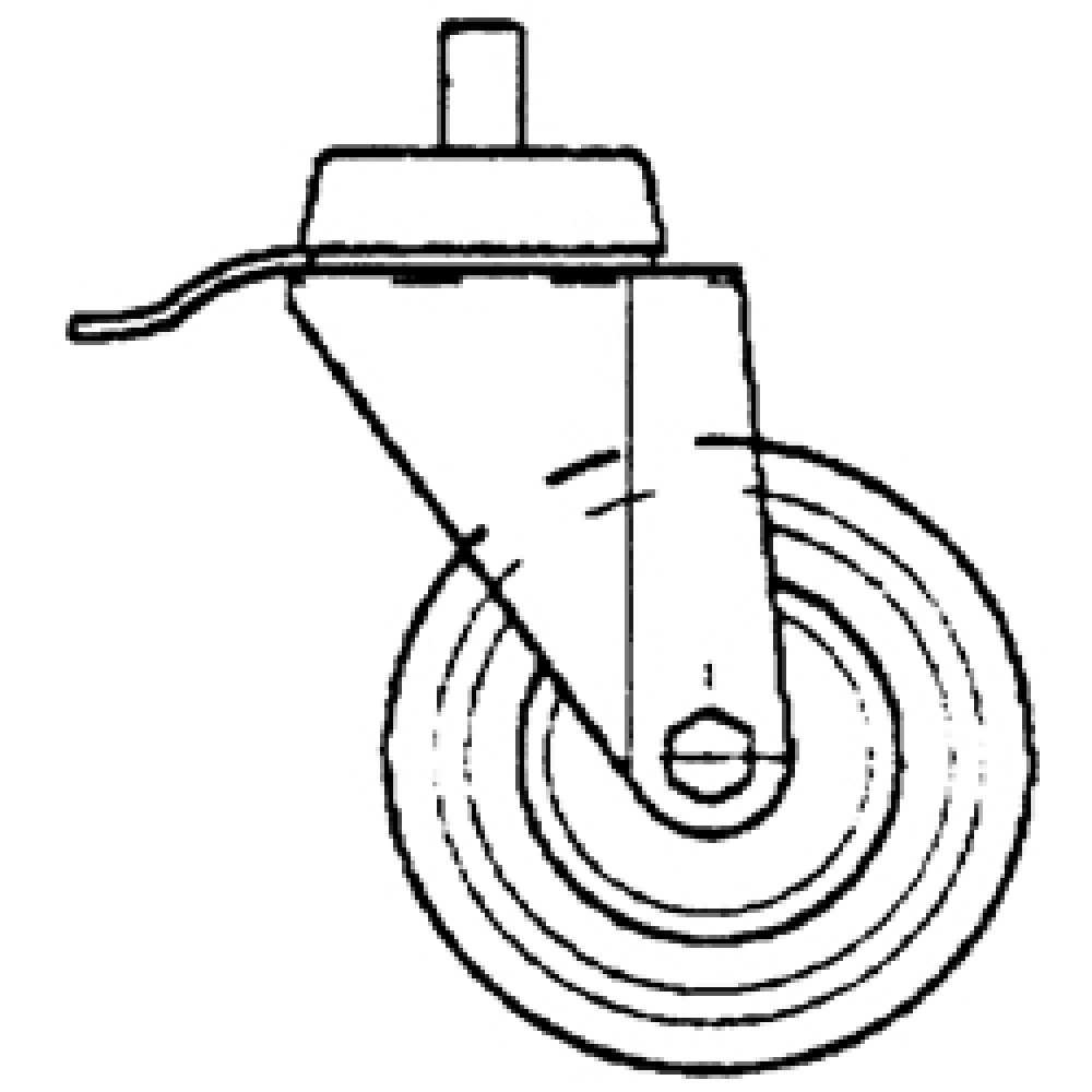 Rueda inox con freno, Ø 100 mm