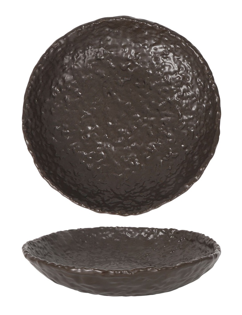 [B997068A] BROWN DEEP PLATE OLEIRO ø22.5x4,5cm
