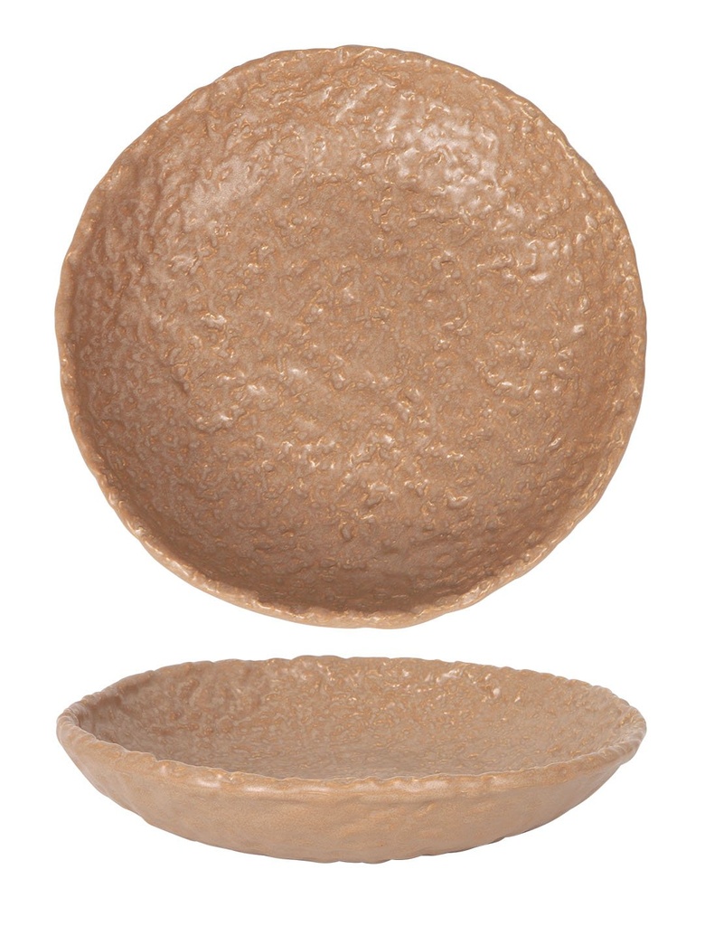 #-12- PLATO HONDO MARRON BEIGE ø22.5x4,5cm