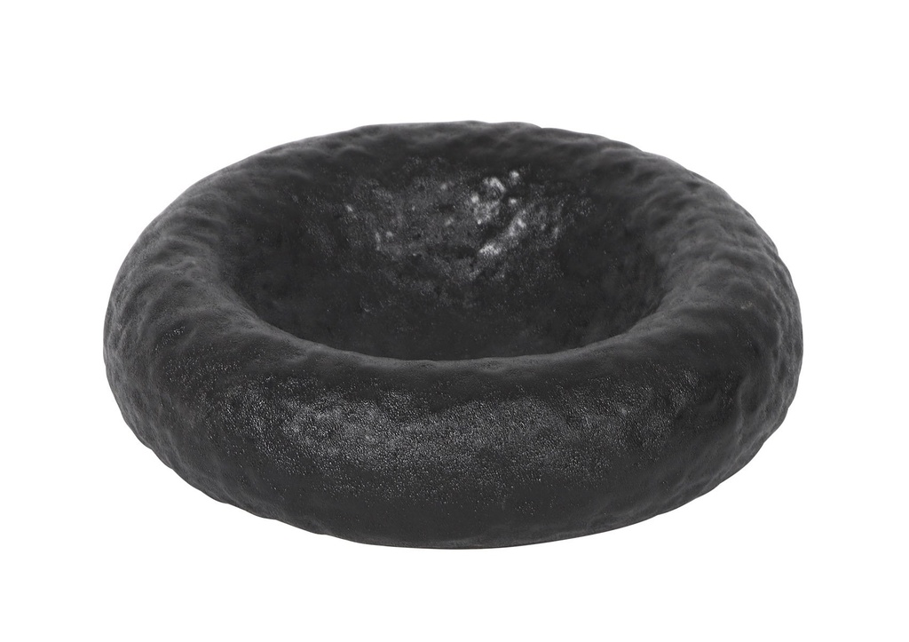 [P997106B] DEGUSTATION PLATE CANTABRO ø18x7cm BLACK