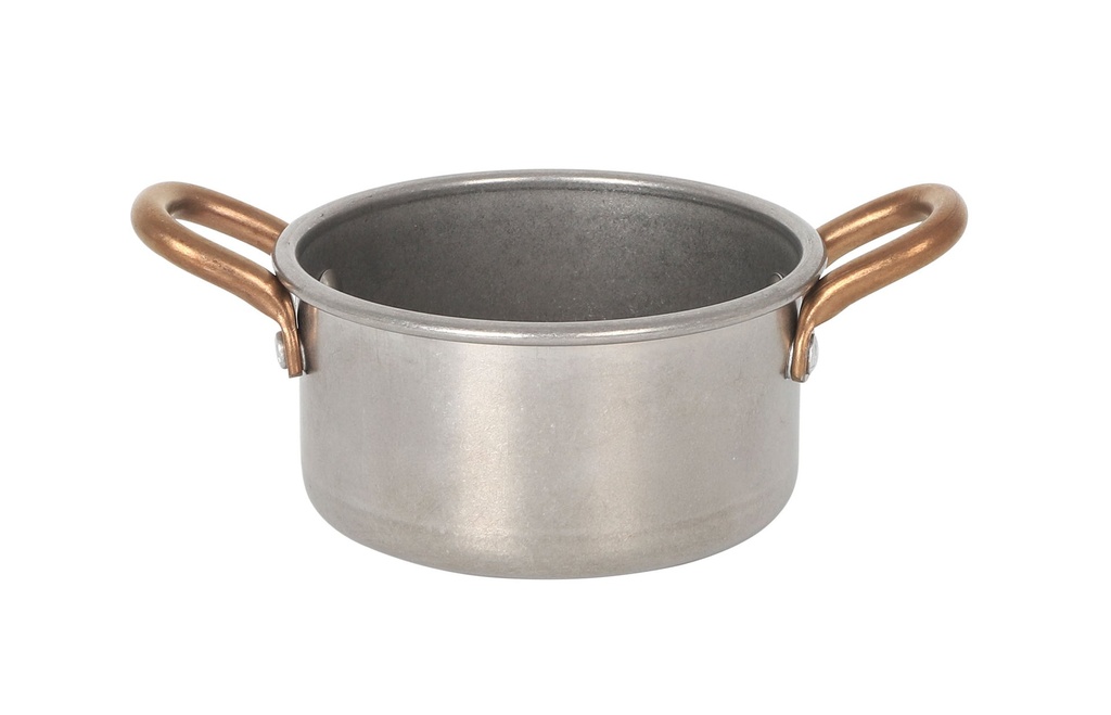 #-36- CAZUELA PLATA VIEJA INOX VINTAGE 8,5x4.3cm