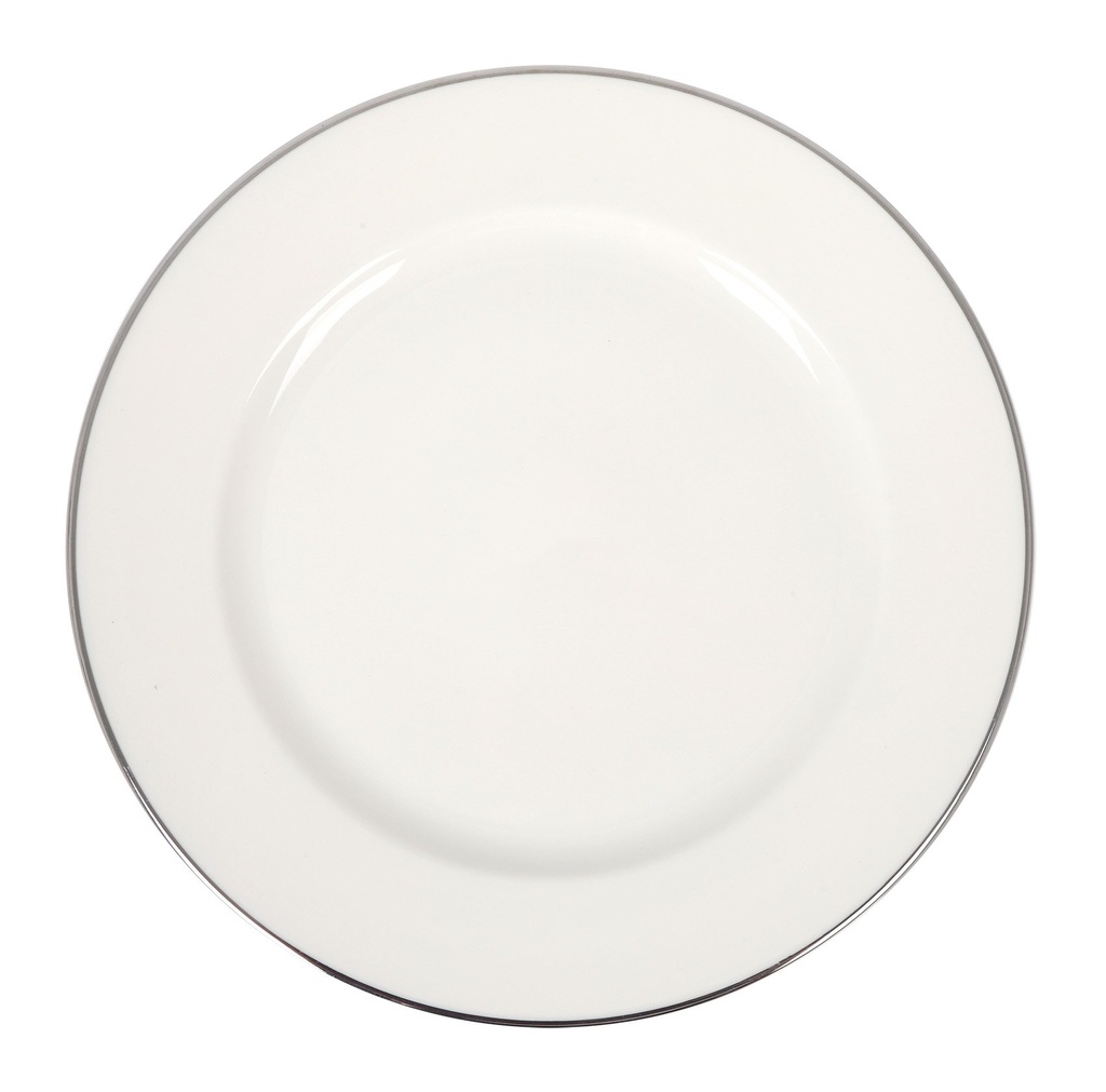[B928027AY] PLATO LLANO BANQUET FILO PLATA ø25x2.5cm