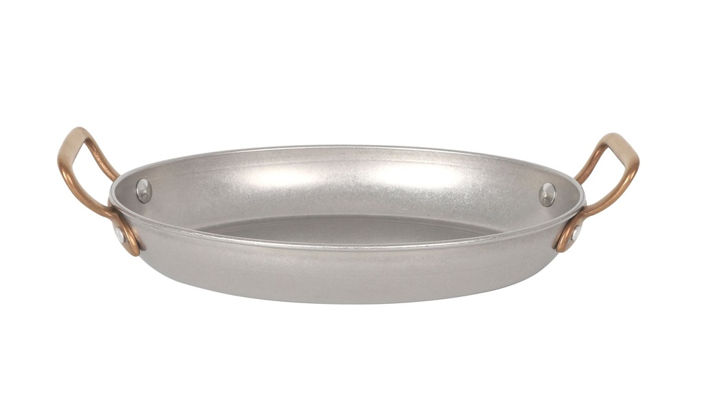 #-16- FUENTE OVAL PLATA VIEJA INOX VINTAGE22x16,5