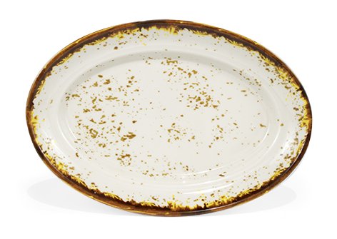 [B100V431E] BANDEJA OVAL BEIGE TOUAREG 25.5x17.5x3cm