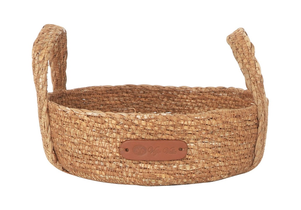 [B101V002D] BASKET SEAGRASS WITH HANDLES 20X7cm