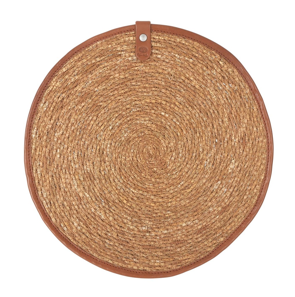 [B101V027A] PLACEMAT SEAGRASS LEATHER EDGE 30cm