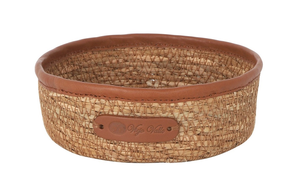 [B101V065A] CESTA SEAGRASS RIBETE PIEL 15X5cm