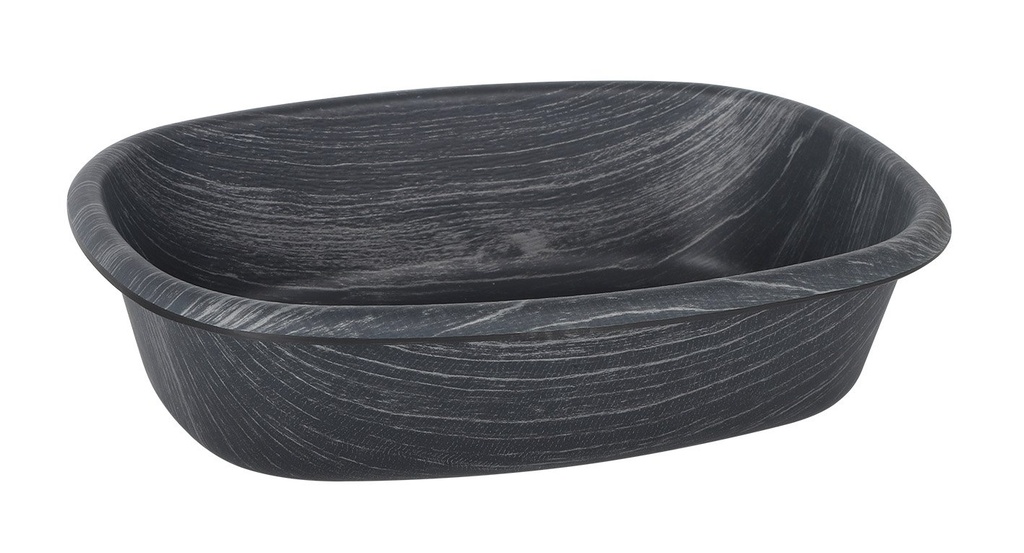 BLACK OVAL TRAY PS 20,5x28,5x7cm