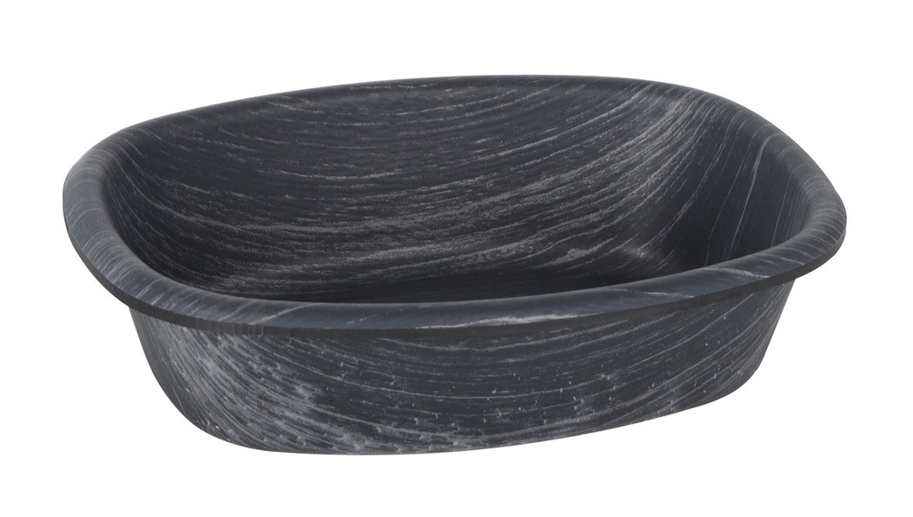 BLACK OVAL TRAY PS 14,5x19x5,5cm