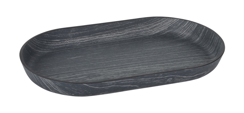 [B639035B] BANDEJA OVAL NEGRA PS 13,5x23,5x2,5cm