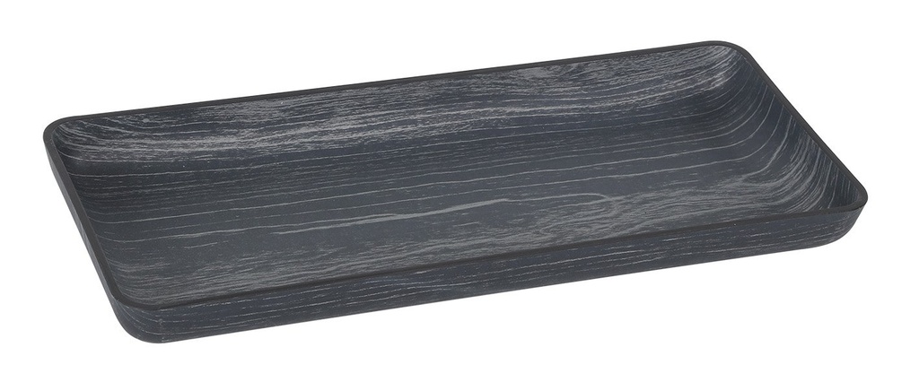 BLACK RECTANGULAR TRAY PS10,5x24,5x2,5cm
