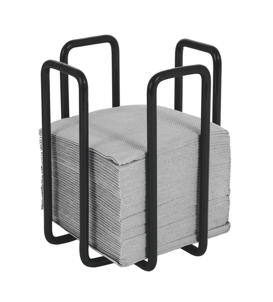 BLACK NAPKIN HOLDER 11X11X14CM