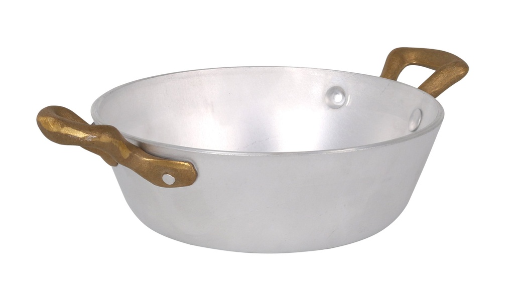SMALL ALUMINUM CASSEROLE W/HANDLES ø15x5