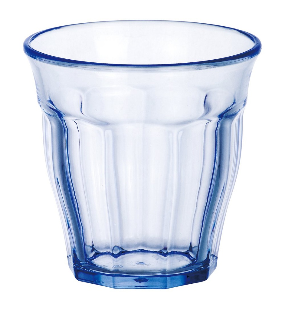 [B297V065] GLASS APACHE WATER BLUE 30CL 9X9CM PS