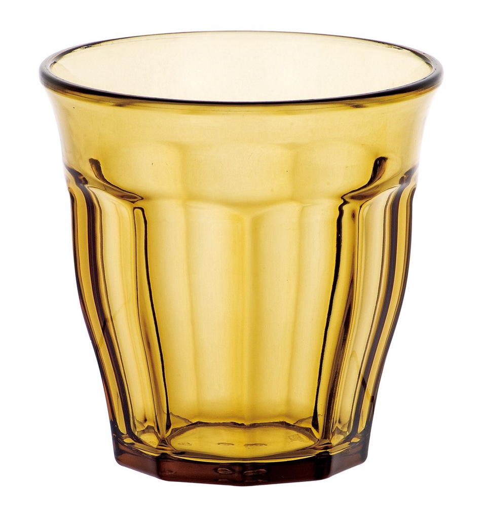 [B297V066] GLASS APACHE WATER AMBER 30CL 9X9CM PS
