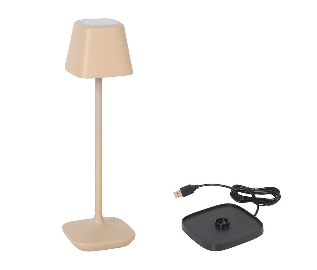[B1504003D] SQUARE BEIGE LAMP Y CHARGER YTTRIYA 6x6x