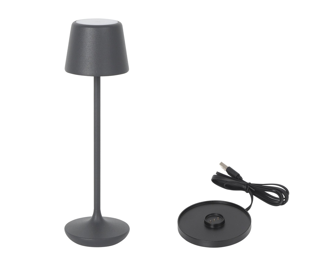 [B1504007C] ROUND GRAY LAMP Y CHARGER LUZERNE  ø6x20