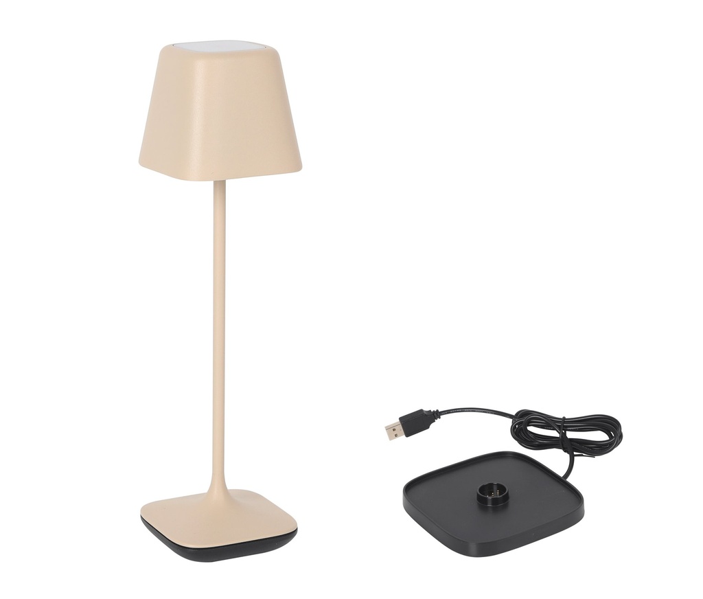 [B1504002D] SQUARE BEIGE LAMP Y CHARGER YTTRIYA 6.8X
