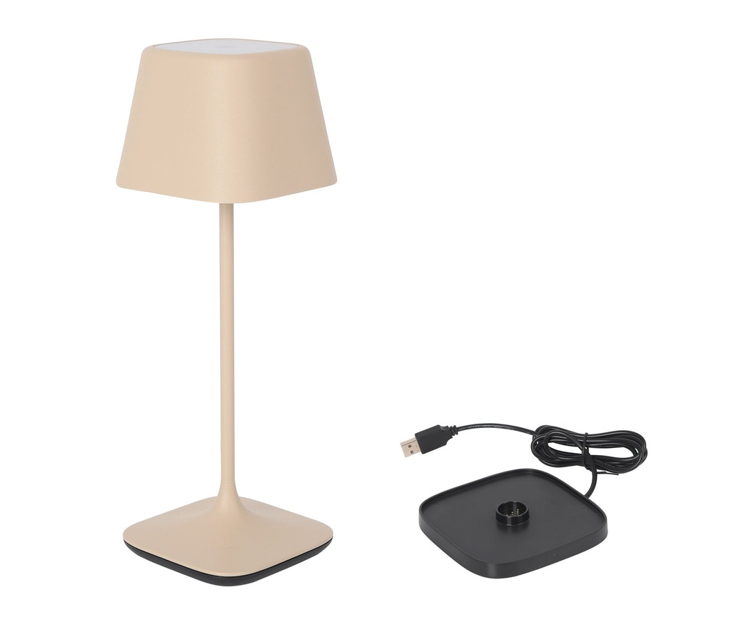 LAMPARA CUADRADA BEIGE Y CRG. YTTRIYA10.3x10.3x30