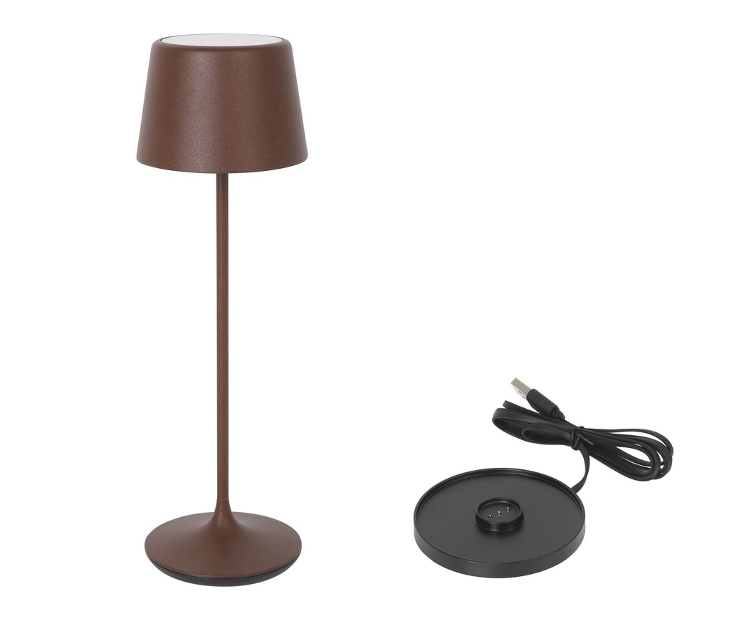 LAMPARA REDONDA CORTEN Y CARGADOR LUZERNEø11x36cm