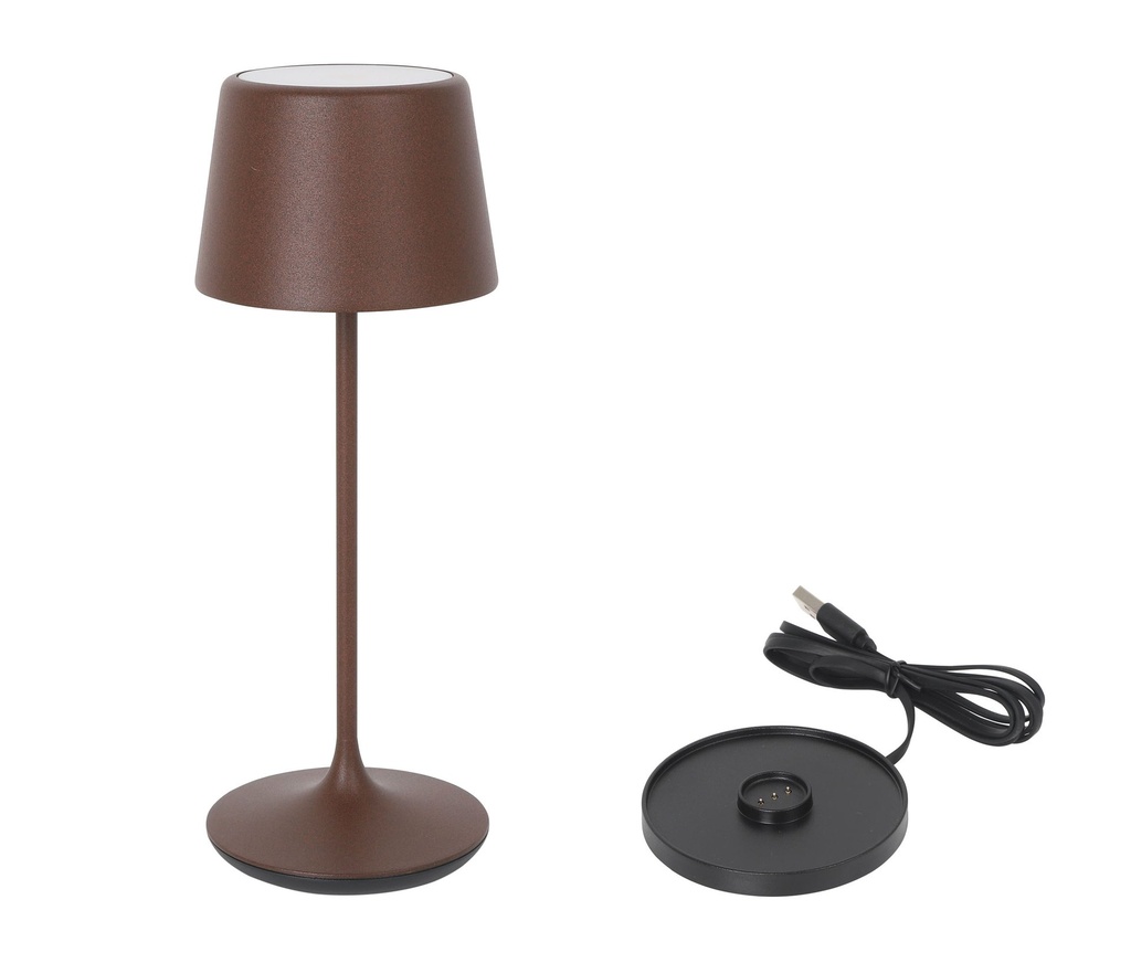 LAMPARA REDONDA CORTEN Y CARGADOR LUZERNEø11x30c