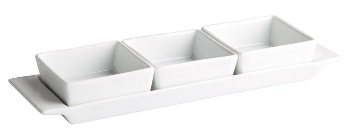 BOWLS 8X8X3.5 CM 3 P. WITH TRAY 30X9X2 C