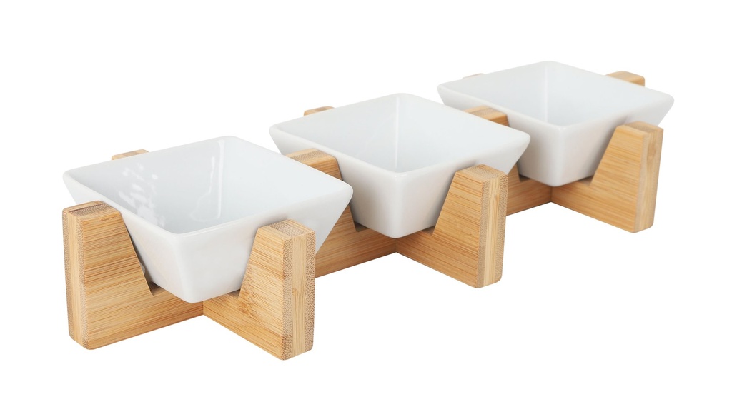 SET 3 BOWLS B1255 C/SOPORTE BAMBU 32x12x5cm