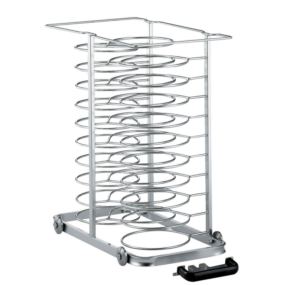 Cargador amovible con ruedas, para 23 platas (ø 300 mm), horno 10x GN 1/1 (espacio 85 mm)