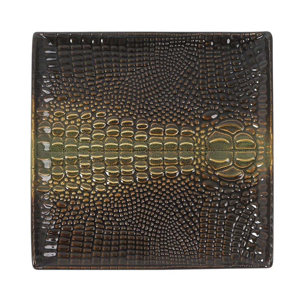 #-24- PLATO POSTRE COCODRILO 20x20x2.5cm