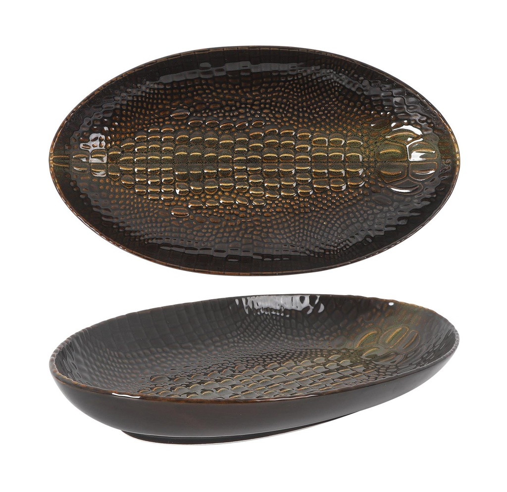 #-12- OVAL TRAY COCODRILO 31x17.5x4.5cm