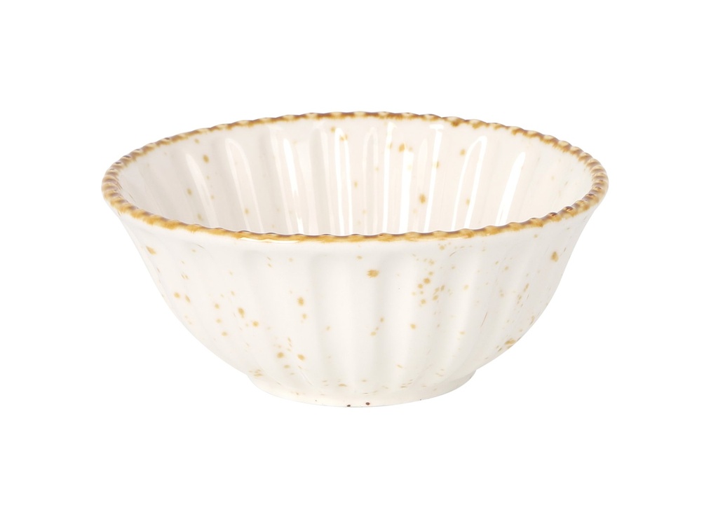 [B1506014C] BOWL CANNELE BEIGE ø13x5.5cm 36cl