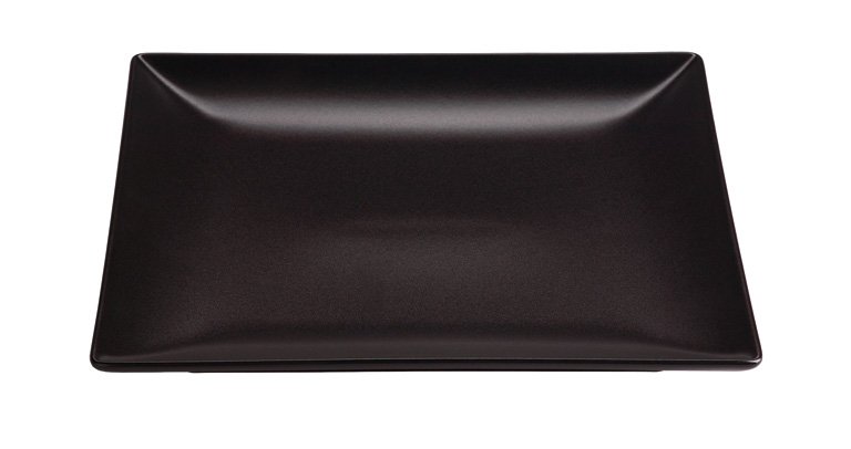 [B2772] BLACK DESSERT PLATE STONWARE 18X _MING I