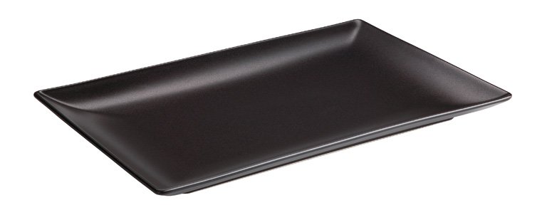 [B2774-2] & FUENTE RECTANG. NEGRA STONEWARE 25X15
