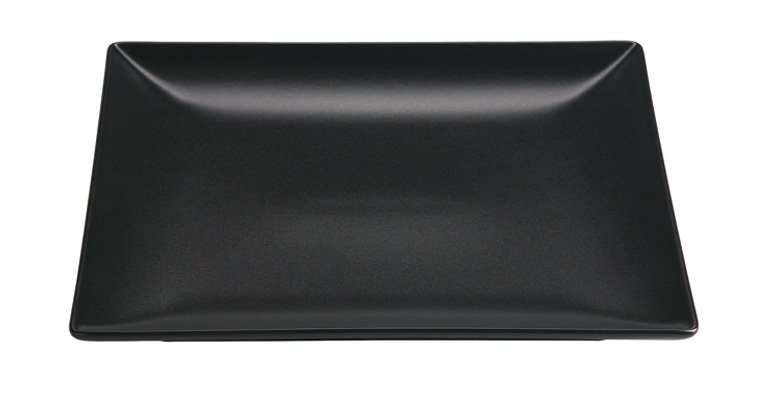 [B2978] & Y PLATO POSTRE NEGRO STONEWARE 21x21x2