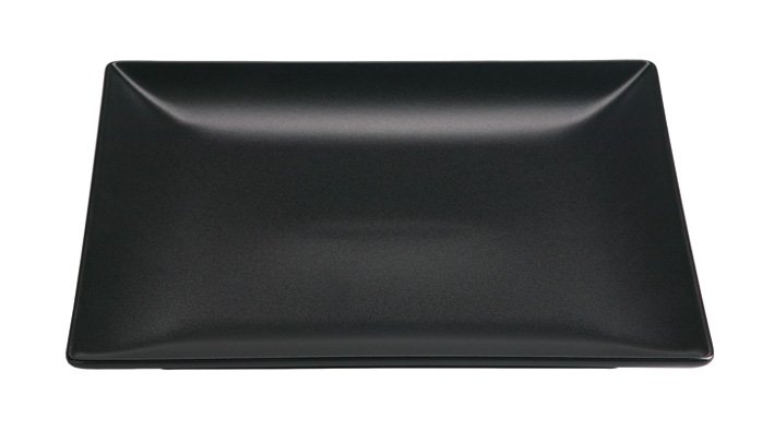 [B2977] BLACK PLATE PLAIN 24x24x2.5 CM _MING II