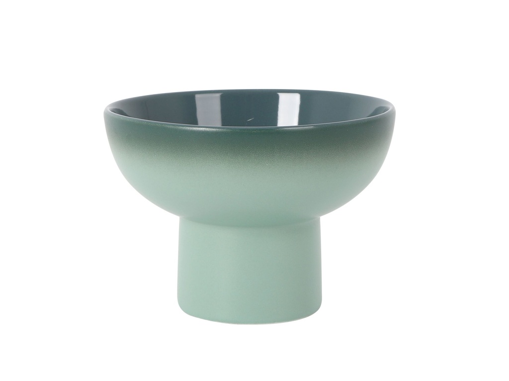GREEN BOWL W/FOOT CATARIA ø12x9cm 32cl