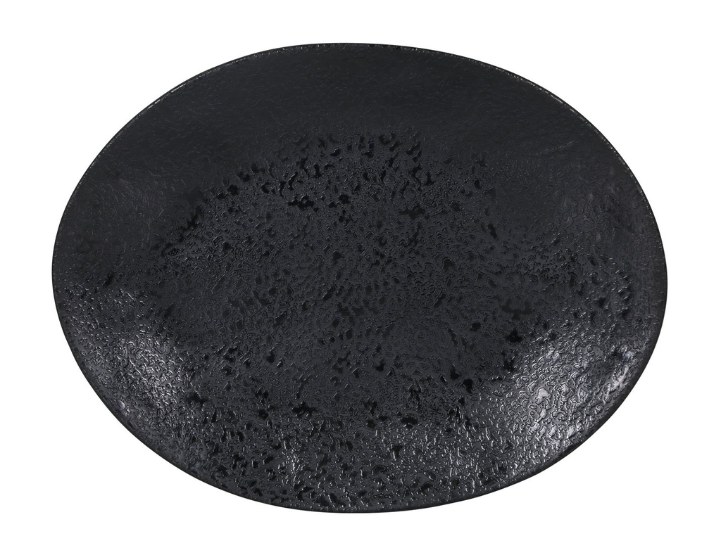 #-12- BANDEJA OVAL NEGRA STREGA ARIZONA 31x24x2
