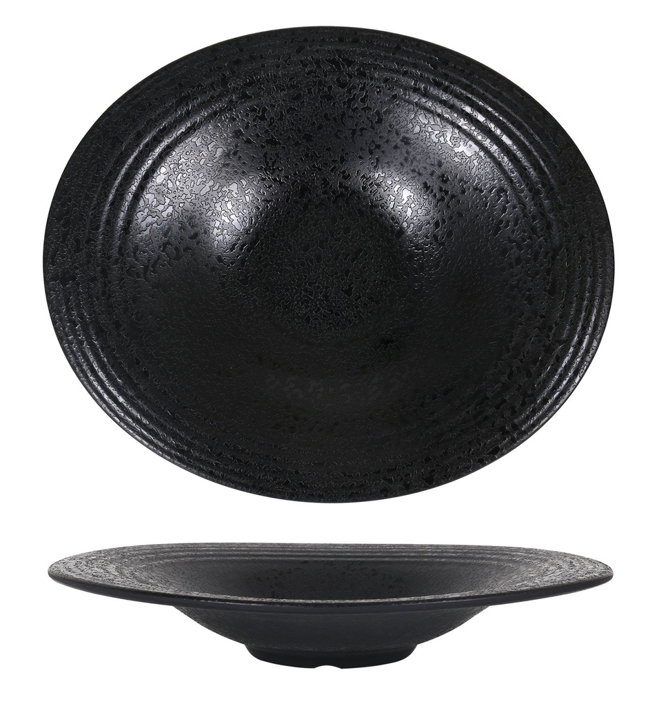 [B100V023B] PLATO PASTA OVAL NEGRO TOHU ARIZONA 29x24.5x5cm