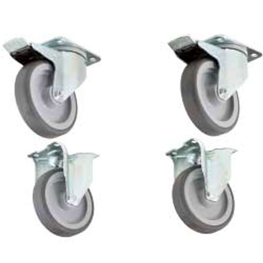 Kit de 4 ruedas, 2 con frenos para soporte & armario