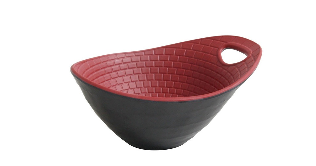 BLACK-RED BOWL "PERPIGNAN" 15x12x7cm
