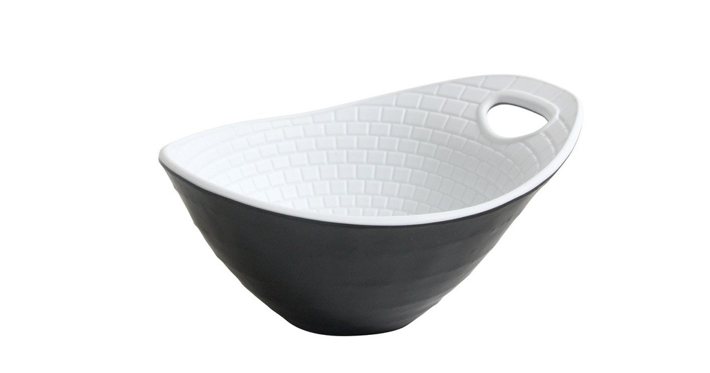 BLACK-WHITE BOWL "PERPIGNAN" 15x12x7cm