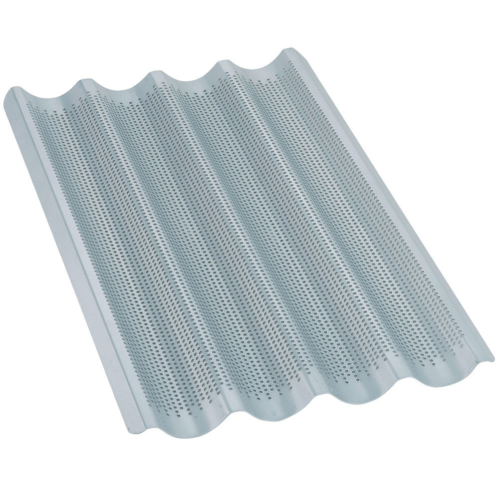 Plato de aluminio GN 1/1, perforada -ondulada para baguettes
