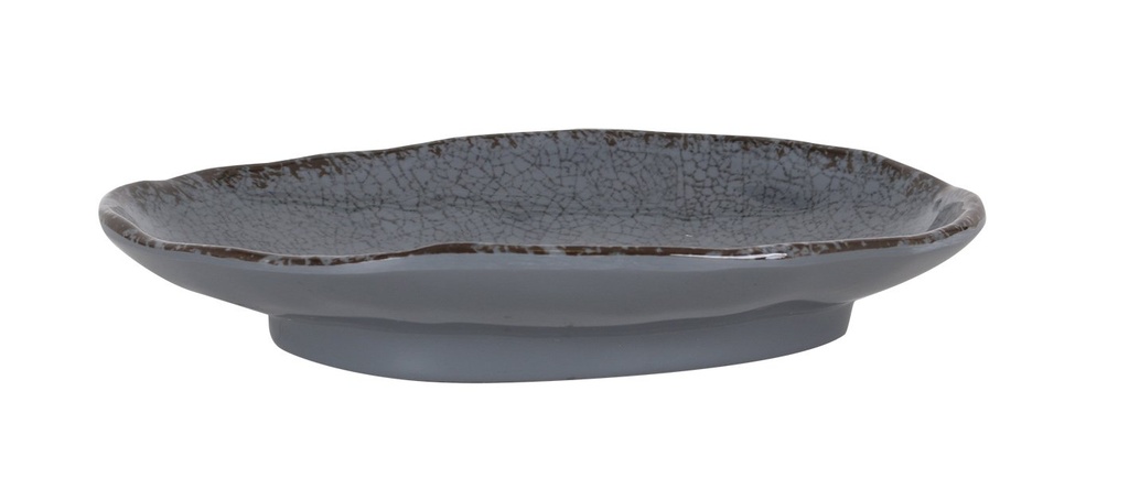 #-72- GRAY OVAL TRAY GUAYABA 20x14x3cm